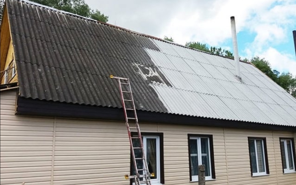 мойка шифера загородного дома